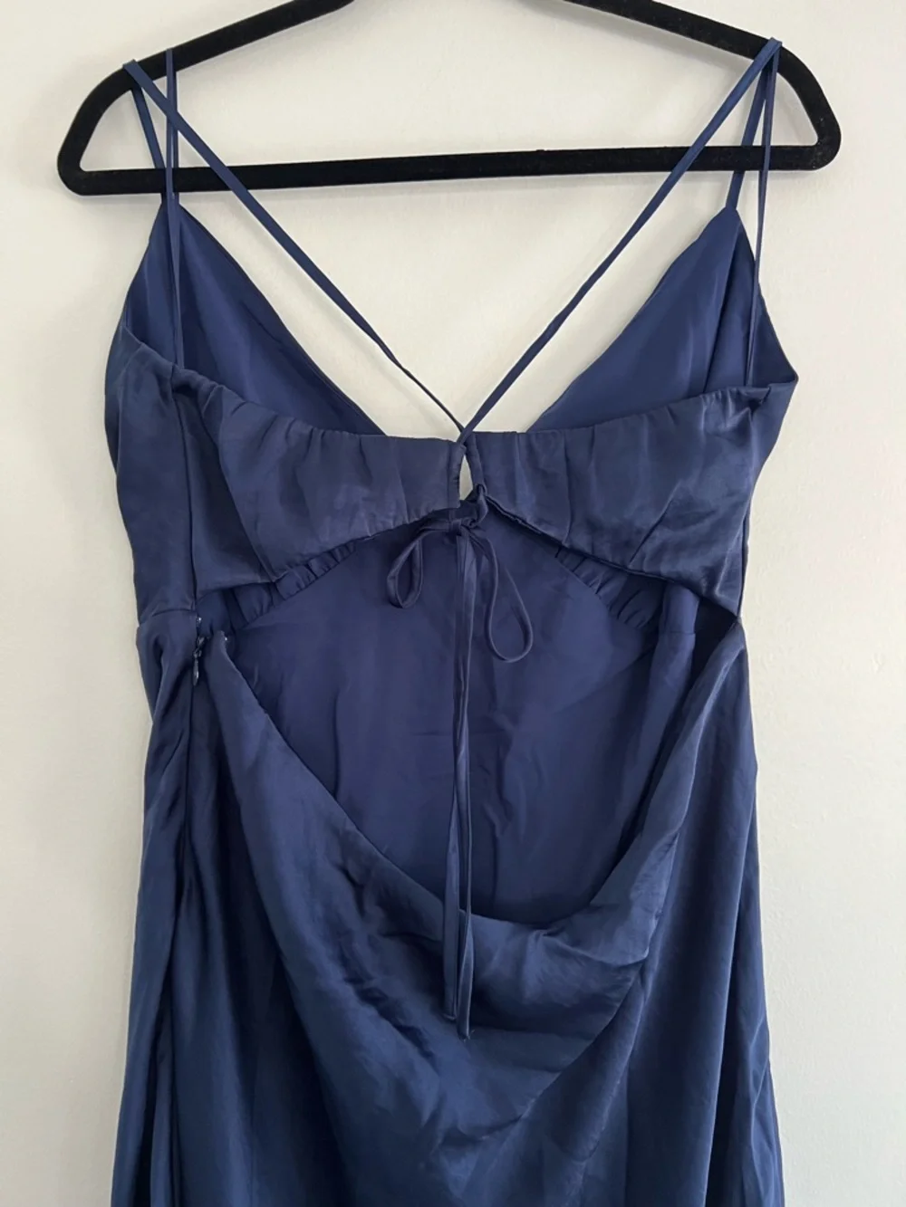 NWT XL Abercrombie & Fitch Tie-Back Maxi Dress in Blue Midnight Blue